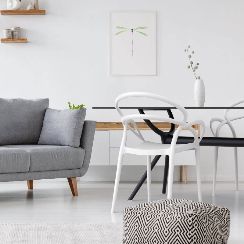 Fauteuil design en polypropylène blanc - Mila