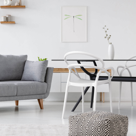 Fauteuil design en polypropylène blanc - Mila