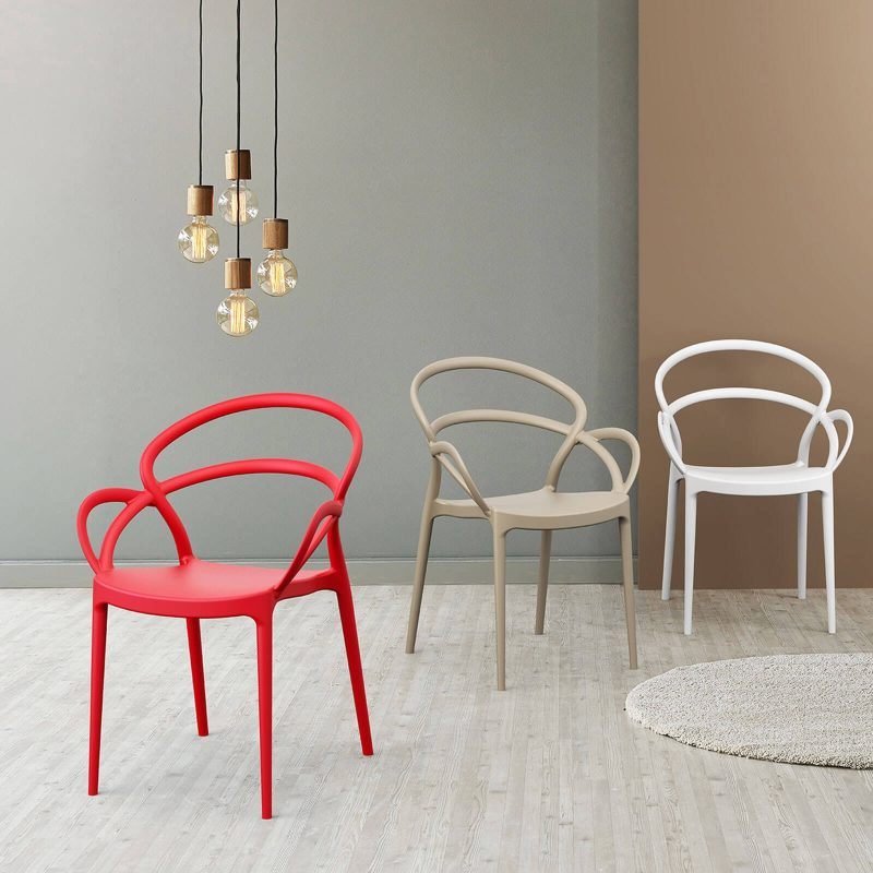 Fauteuil design empilable en polypropylène - Mila