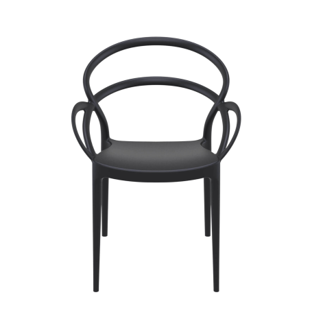 Fauteuil de jardin design en polypropylène noir - Mila