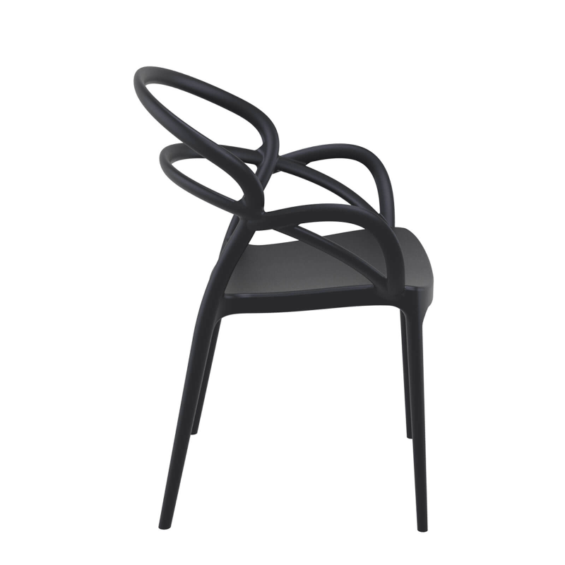 Fauteuil de jardin design en polypropylène noir - Mila