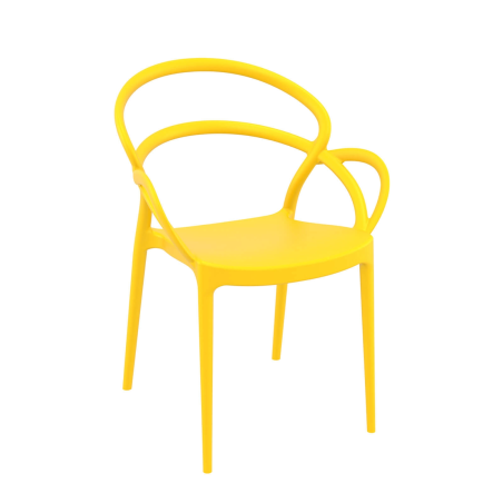 Fauteuil de jardin design en polypropylène jaune - Mila