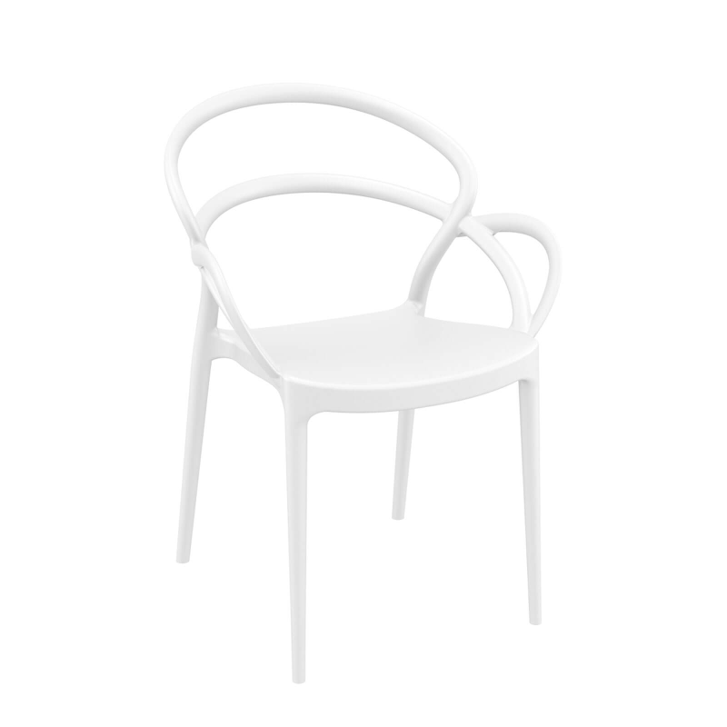 Fauteuil de jardin design en polypropylène blanc - Mila