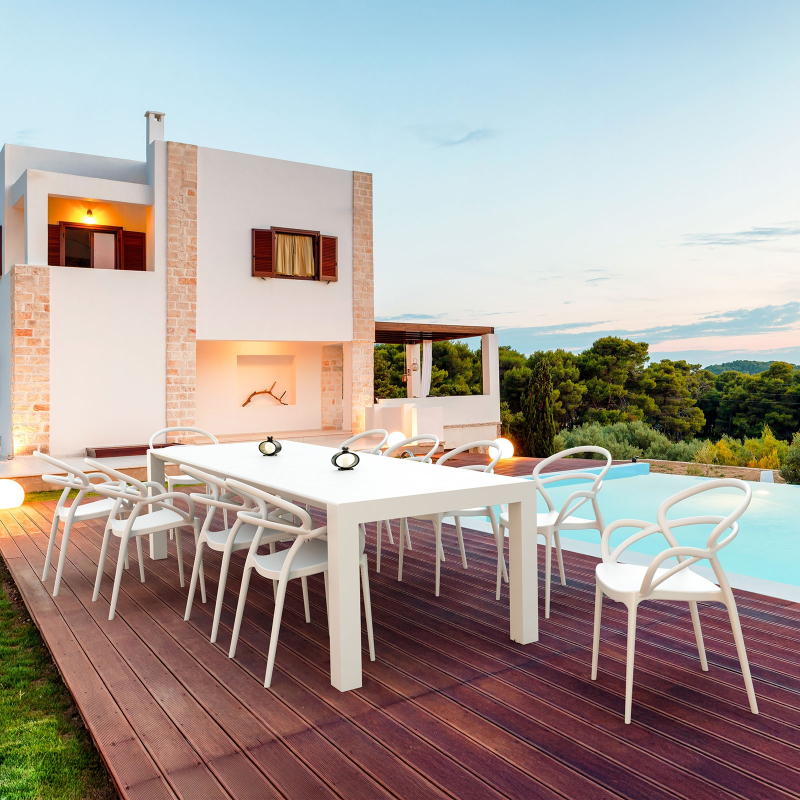 Fauteuil de jardin design en polypropylène blanc - Mila