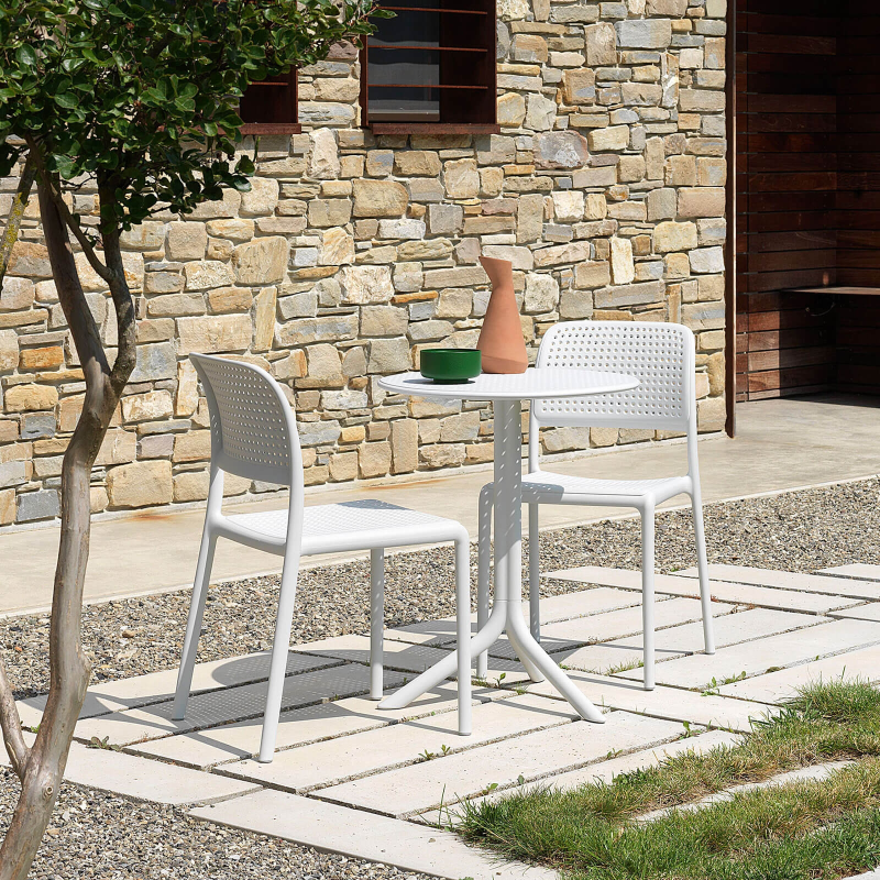 Chaise en polypropylène blanc - Bora Bistrot