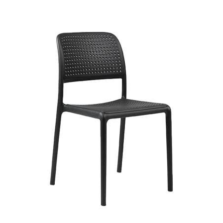 Chaise en polypropylène anthracite - Bora Bistrot