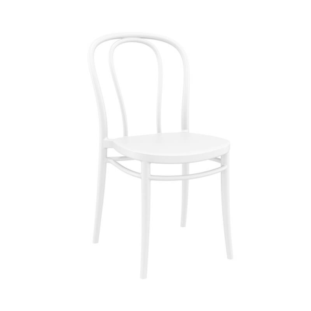Chaise empilable blanche pour l'extérieur en polypropylène - Victor