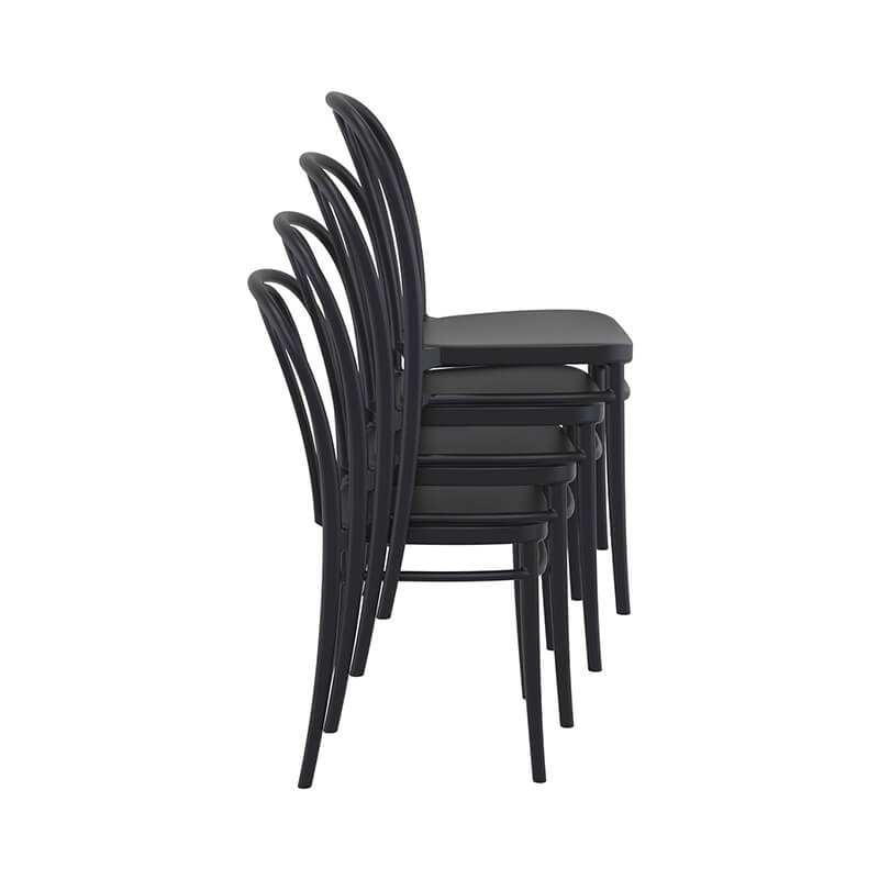 Chaise empilable de jardin bistrot noire - Victor