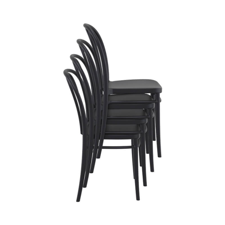 Chaise empilable de jardin bistrot noire - Victor