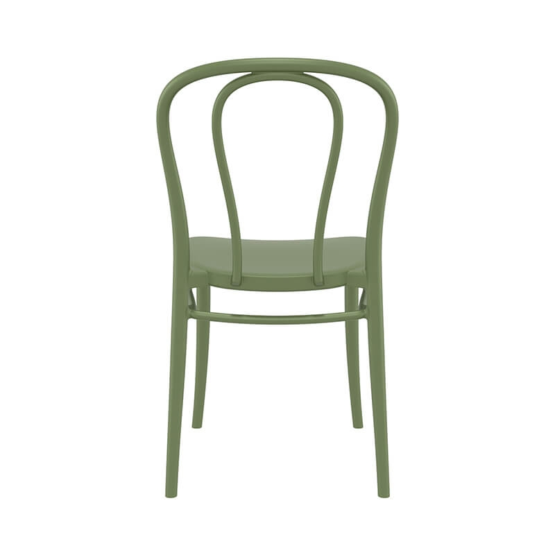 Chaise d'extérieur en polypropylène vert style bistrot - Victor 