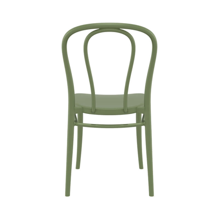 Chaise d'extérieur en polypropylène vert style bistrot - Victor 