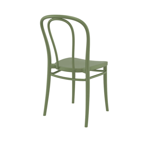 Chaise bistrot verte empilable en plastique - Victor 