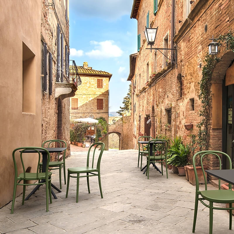 Chaise de jardin verte look bistrot empilable - Victor