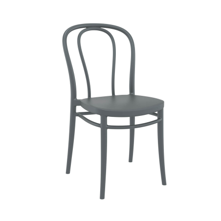 Chaise grise empilable pour la cuisine style bistrot - Victor