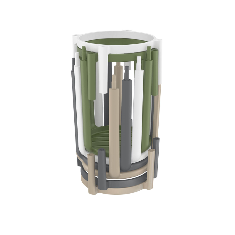 Tabouret snack sans dossier moderne en polypropylène empilable - Tom