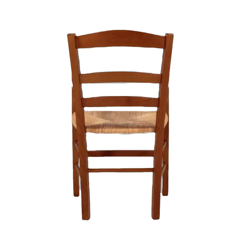 Fauteuil traditionnel en bois massif rustique et paille - Brocéliande