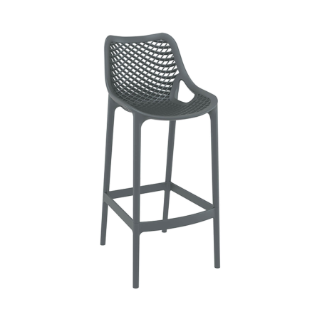 Tabouret de bar moderne en polypropylène gris anthracite - Air