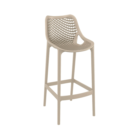 Tabouret de bar moderne en polypropylène taupe - Air