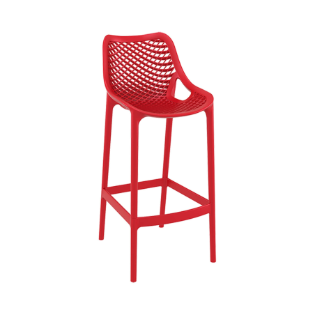 Tabouret de bar moderne en polypropylène rouge - Air