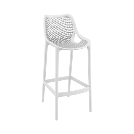 Tabouret de bar moderne en polypropylène blanc - Air