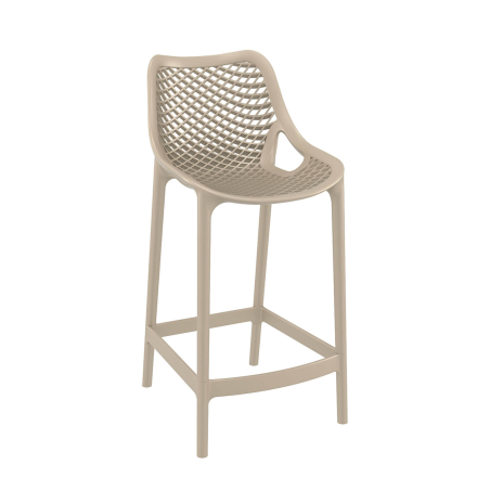 Tabouret snack moderne en polypropylène taupe - Air