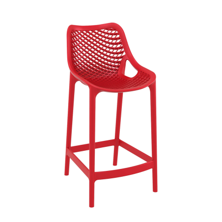 Tabouret snack moderne en polypropylène rouge - Air