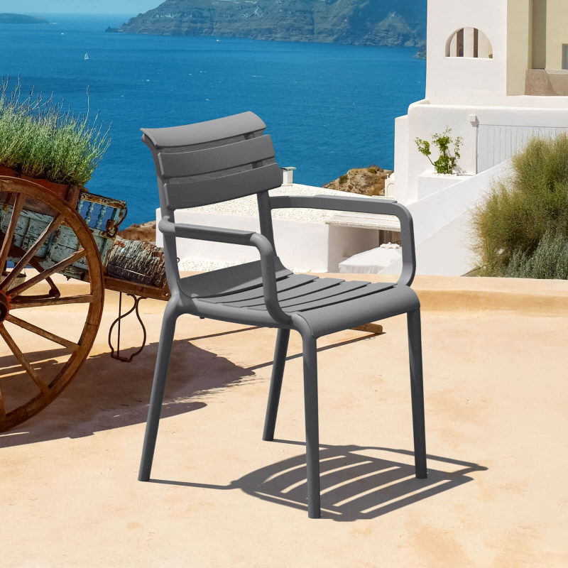 Fauteuil de jardin en polypropylène avec accoudoirs - Paris