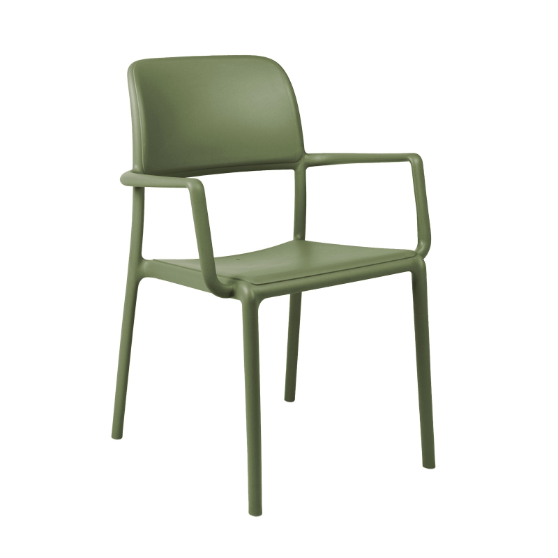 Fauteuil d'extérieur en polypropylène taupe - Riva