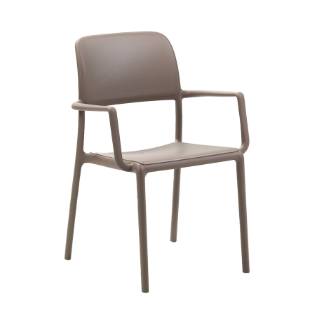 Fauteuil d'extérieur en polypropylène taupe - Riva