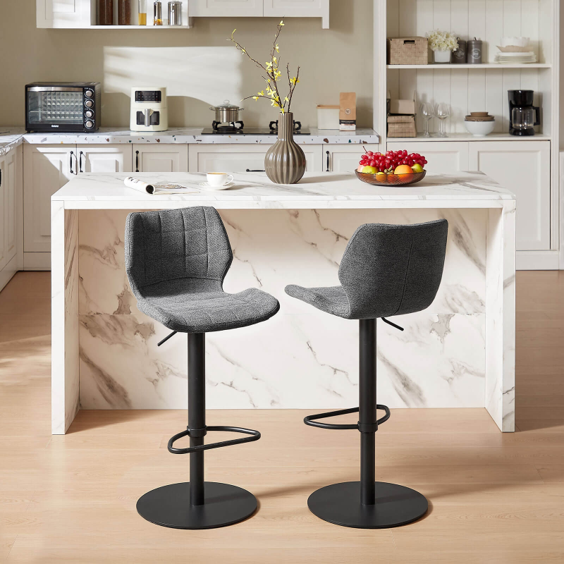 Tabouret réglable vintage avec pied en métal noir - Indica