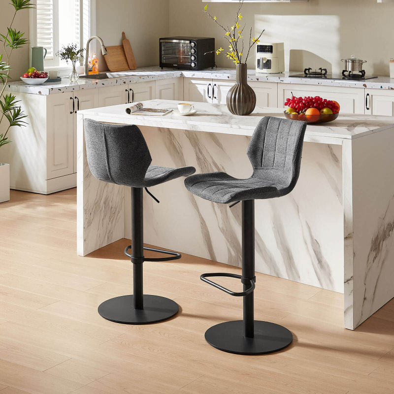 Tabouret réglable vintage avec pied en métal noir - Indica