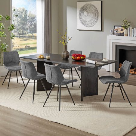 Chaise grise en tissu style vintage - Iberis