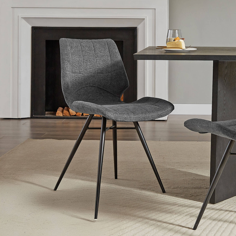 Chaise grise en tissu style vintage - Iberis