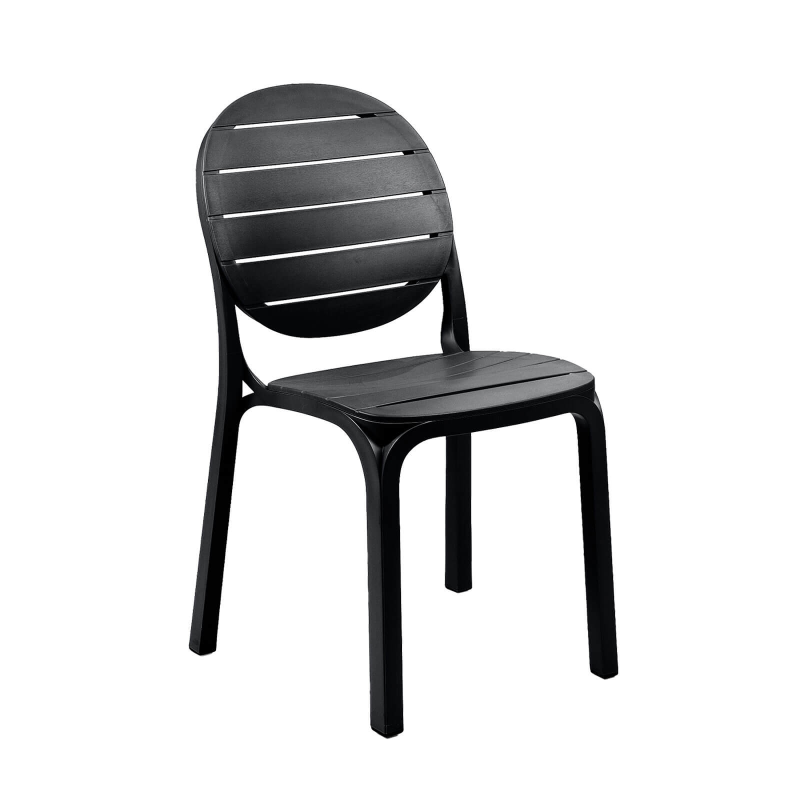 Chaise en polypropylène anthracite - Erica