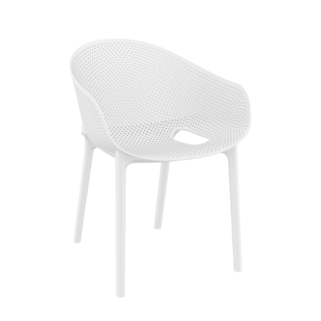 Fauteuil moderne empilable avec coque microperforée en poypropylène - Sky Pro