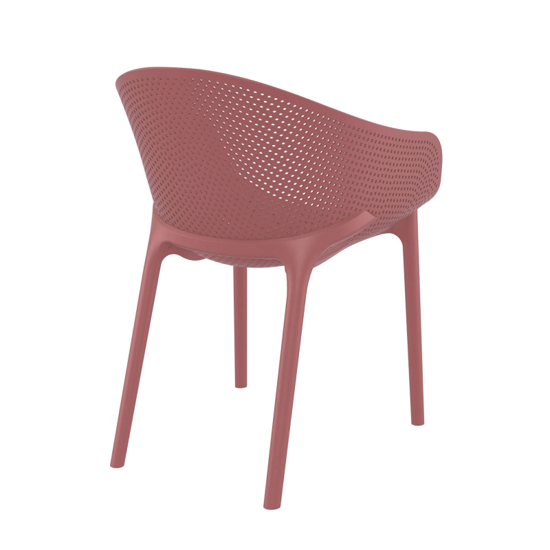 Fauteuil moderne empilable avec coque microperforée en poypropylène - Sky Pro