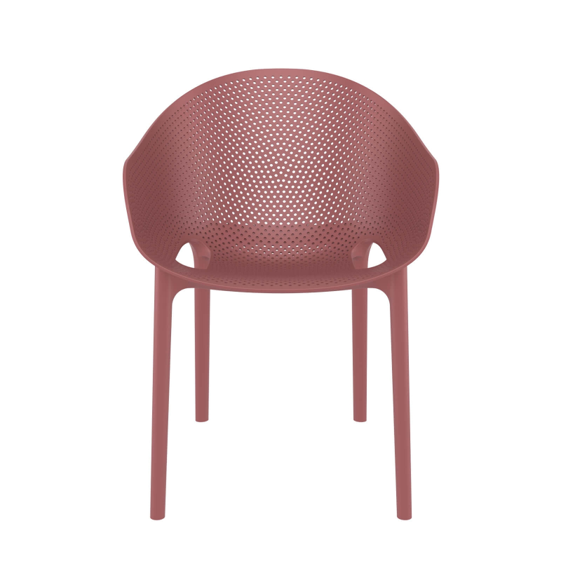 Fauteuil moderne empilable avec coque microperforée en poypropylène - Sky Pro