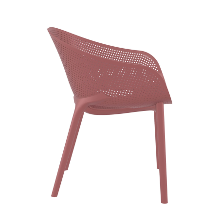 Fauteuil moderne empilable avec coque microperforée en poypropylène - Sky Pro