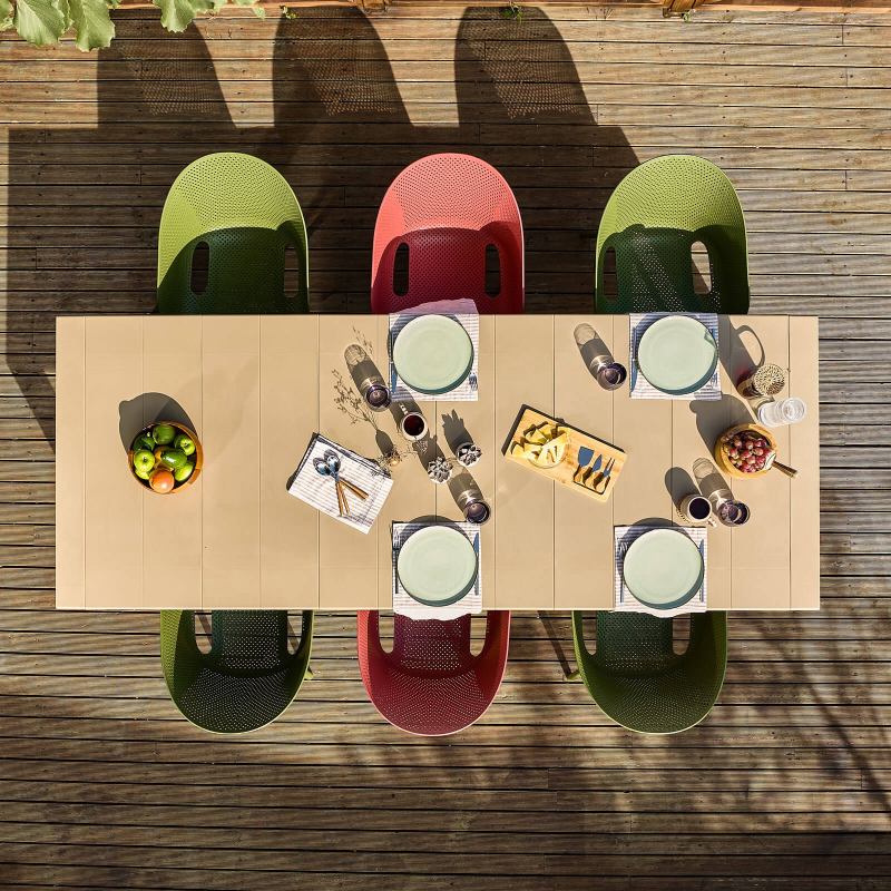 Fauteuil de jardin moderne empilable coque microperforée en polypropylène - Sky Pro