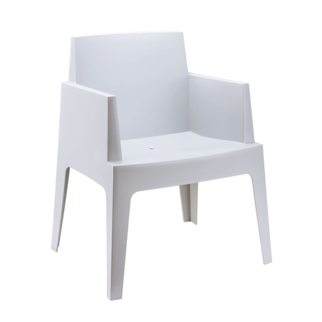 Fauteuil moderne en polypropylène gris argent - Box