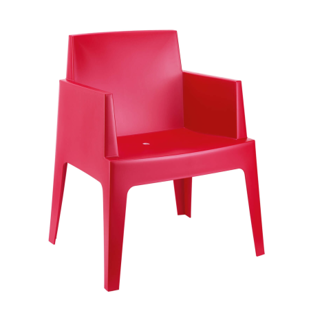 Fauteuil moderne en polypropylène rouge - Box