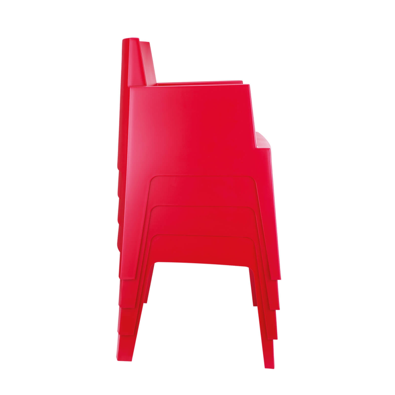 Fauteuil moderne en polypropylène rouge - Box