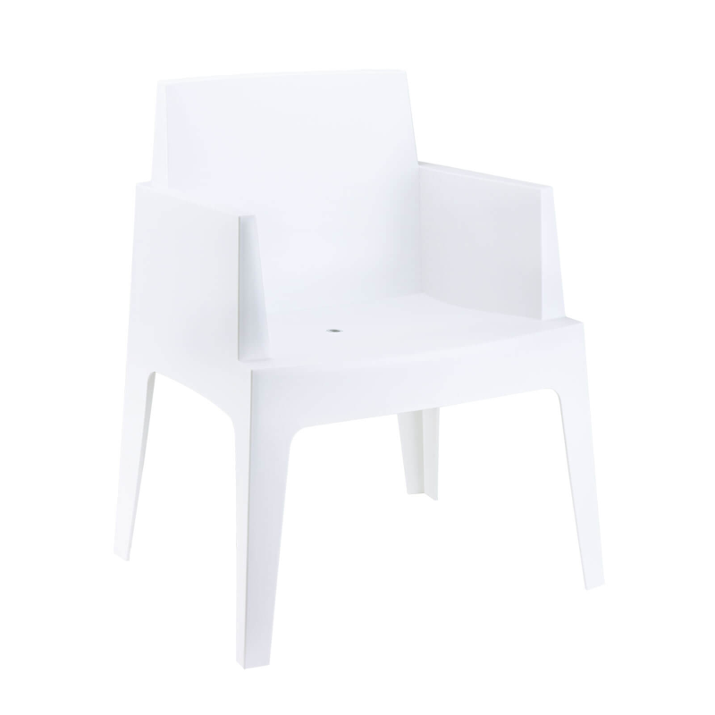 Fauteuil moderne en polypropylène blanc - Box