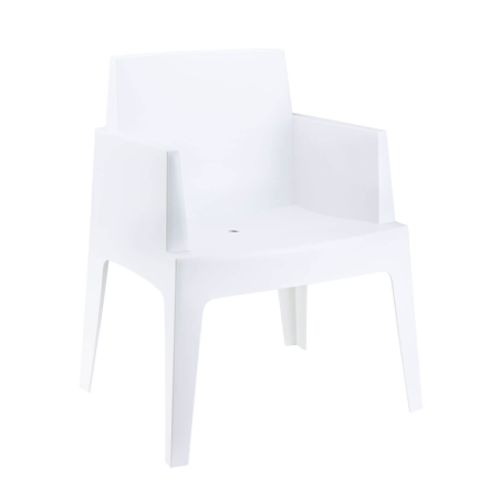 Fauteuil moderne en polypropylène blanc - Box