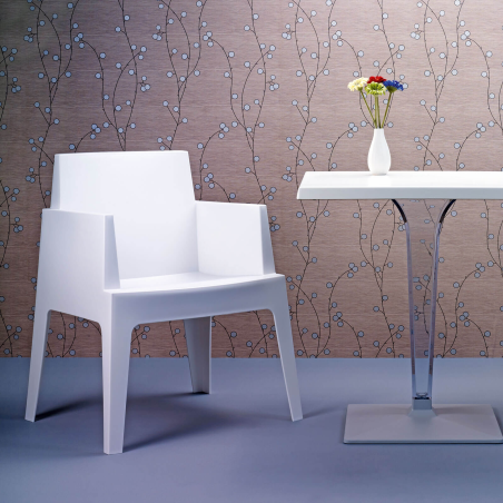 Fauteuil moderne en polypropylène blanc - Box