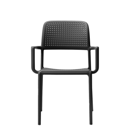 Fauteuil d'extérieur en polypropylène anthracite - Bora