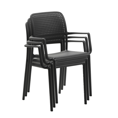 Fauteuil d'extérieur en polypropylène anthracite - Bora