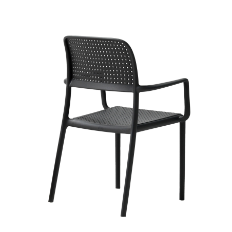 Fauteuil d'extérieur en polypropylène anthracite - Bora