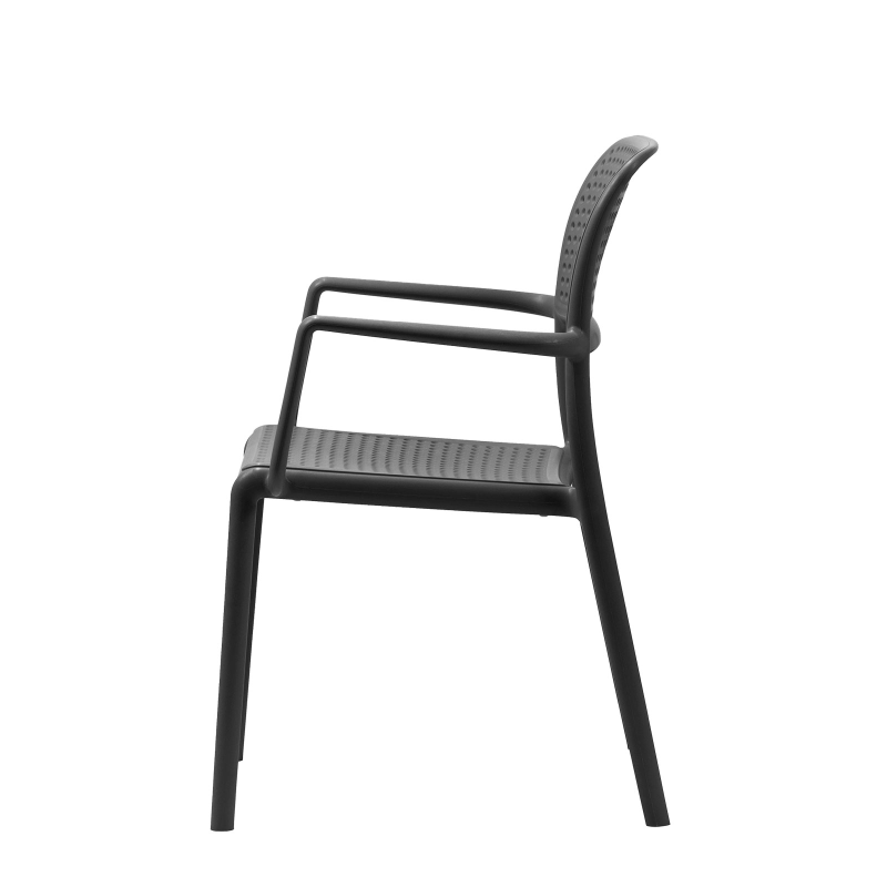 Fauteuil en polypropylène anthracite - Bora