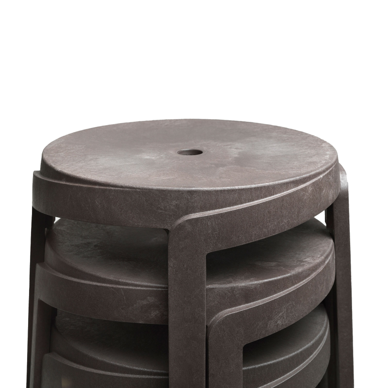 Tabouret bas d'extérieur recyclé empilable - Stack mini